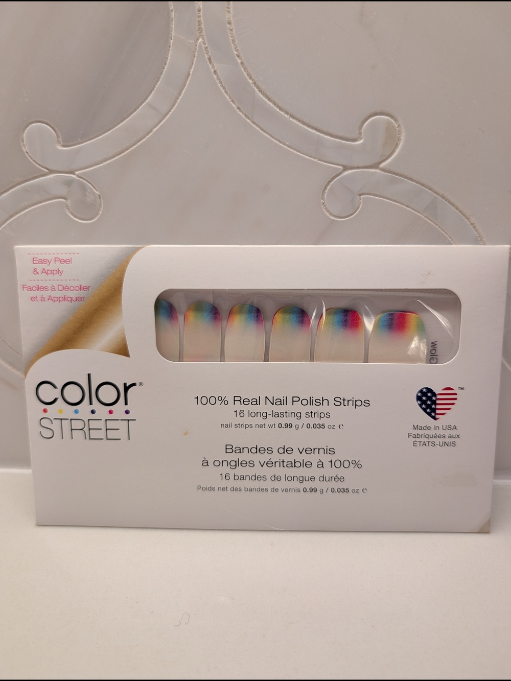 Color Street Rainbow Tip Nail Polish Strips - Red Pink Blue Purple Yellow Green